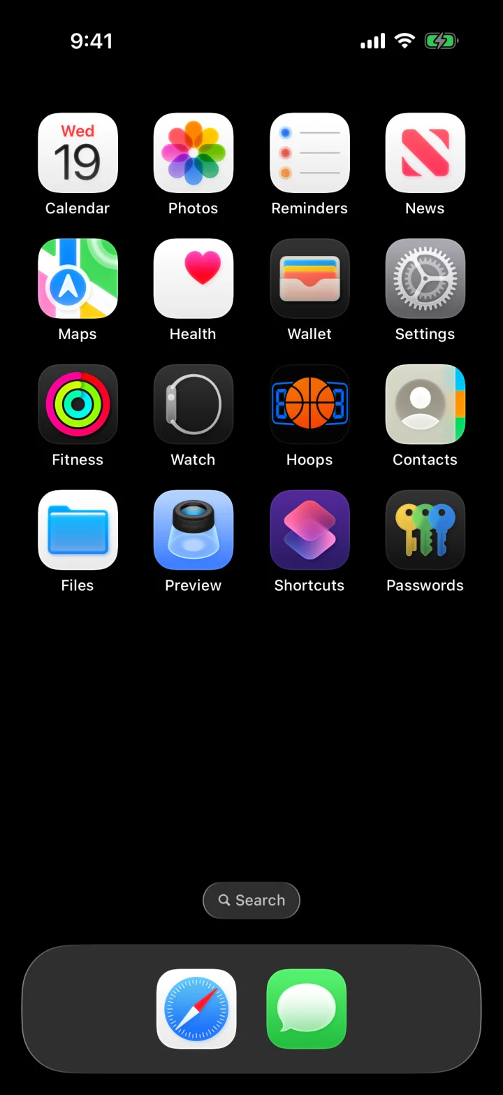 Hoops featured among Apple apps on an iPhone home screen